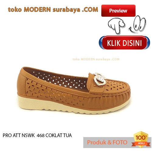 Pro Att Nswk 468 Coklat Tua Sepatu Wanita Sepatu Slip On Karet