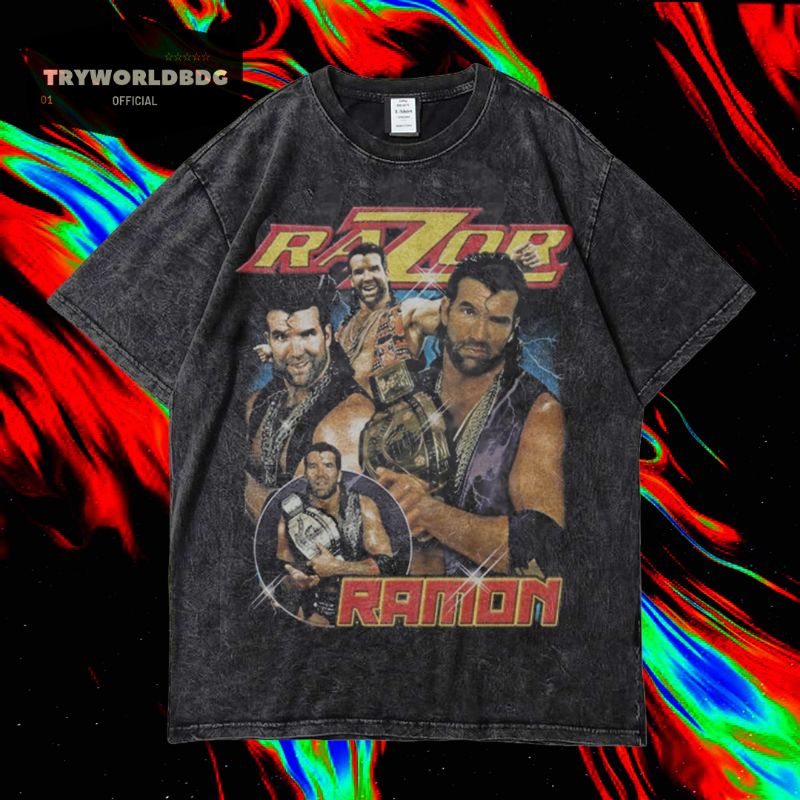 TRYWORLDBDG OFFICIAL "RAZOR RAMON" KAOS OVERSIZED | KAOS WASHED | STONE WASH | OVERSIZED T SHIRT | K