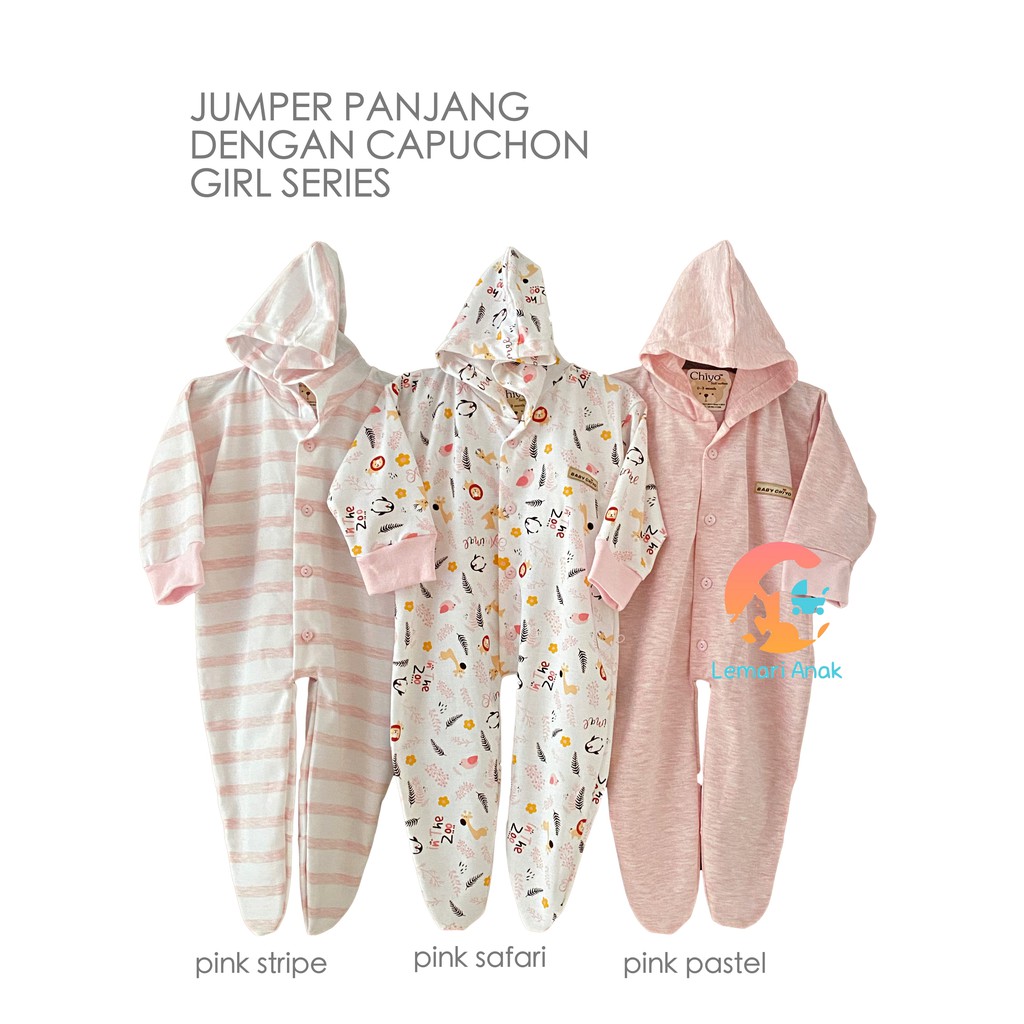 CHIYO Baju Kodok Topi Tutup Kaki Motif Jumper Bayi GIRL CHIYO Baju Kodok Topi Tutup Kaki Motif Jumper Bayi GIRL