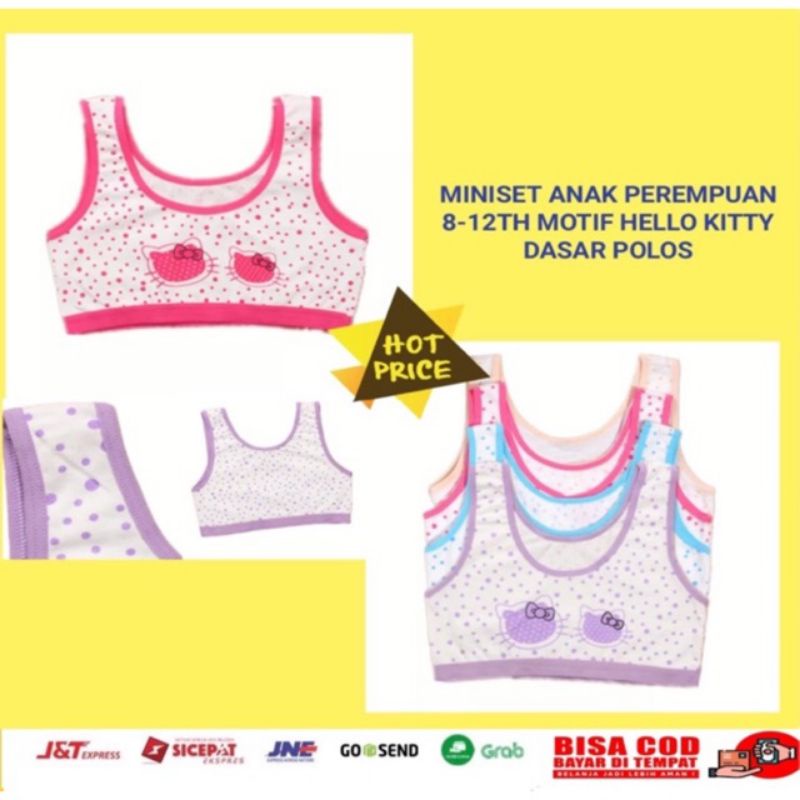 1 Lusin Miniset Anak Perempuan Remaja SD SMP Hellokitty Bra Kutang BH Beha Mini Set Anak Remaja SD