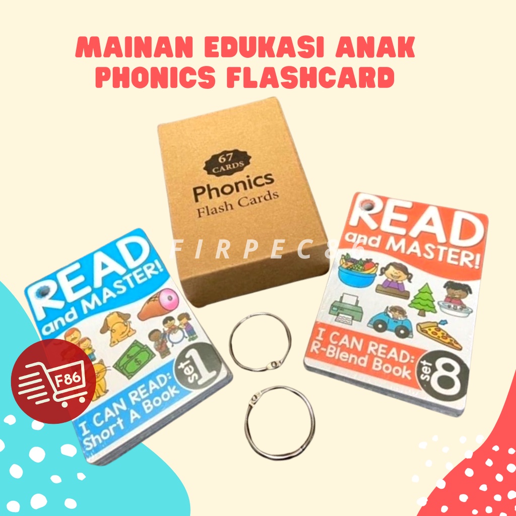 F86 [READY STOK JAKARTA] I CAN READ flashcard/ belajar membaca bahasa inggris / phonic book - 67PCS Early Learning 15 SET