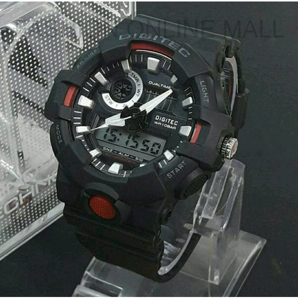 jam tangan pria digitec 2112 black list red - jam tangan digitec original - jam digitec original - j