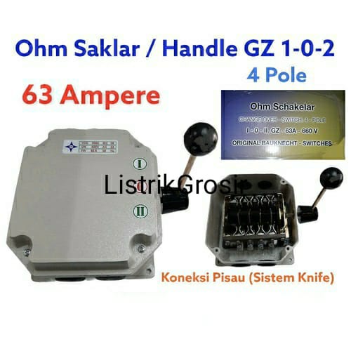 Handel Handle Pisau Cam Starter Ohm Saklar Knife GZ (1-0-2) 16A 25A 32A 40A 63 Amper