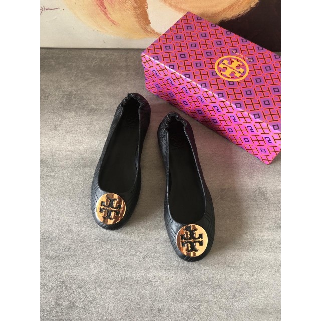 SEPATU WANITA TB QUILTED MINNIE FLAT SHOES BLACK