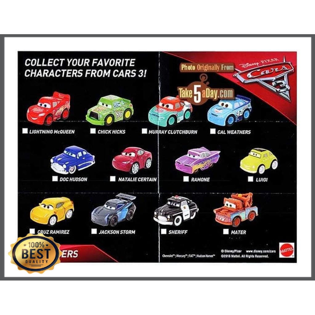 disney pixar cars 3 diecast complete set