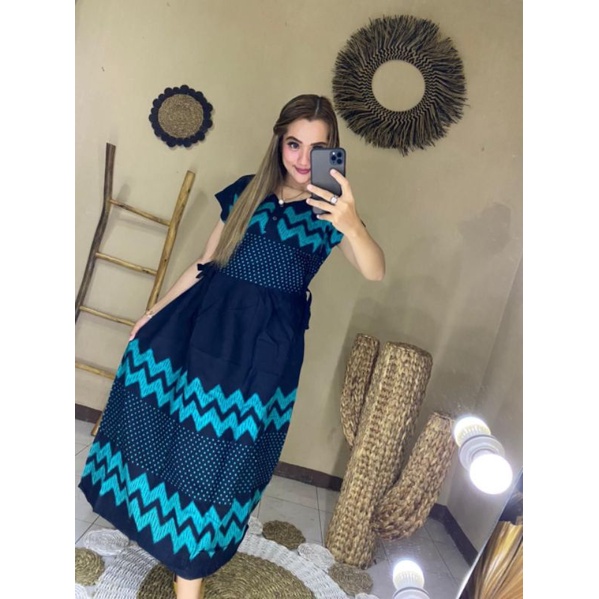 daster anisa lengan pendek biru muda