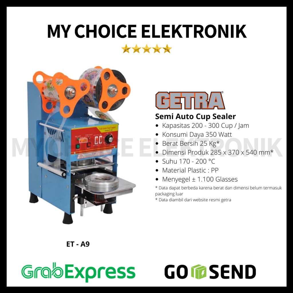 GETRA ET-A9 SEMI AUTOMATIC CUP SEALER