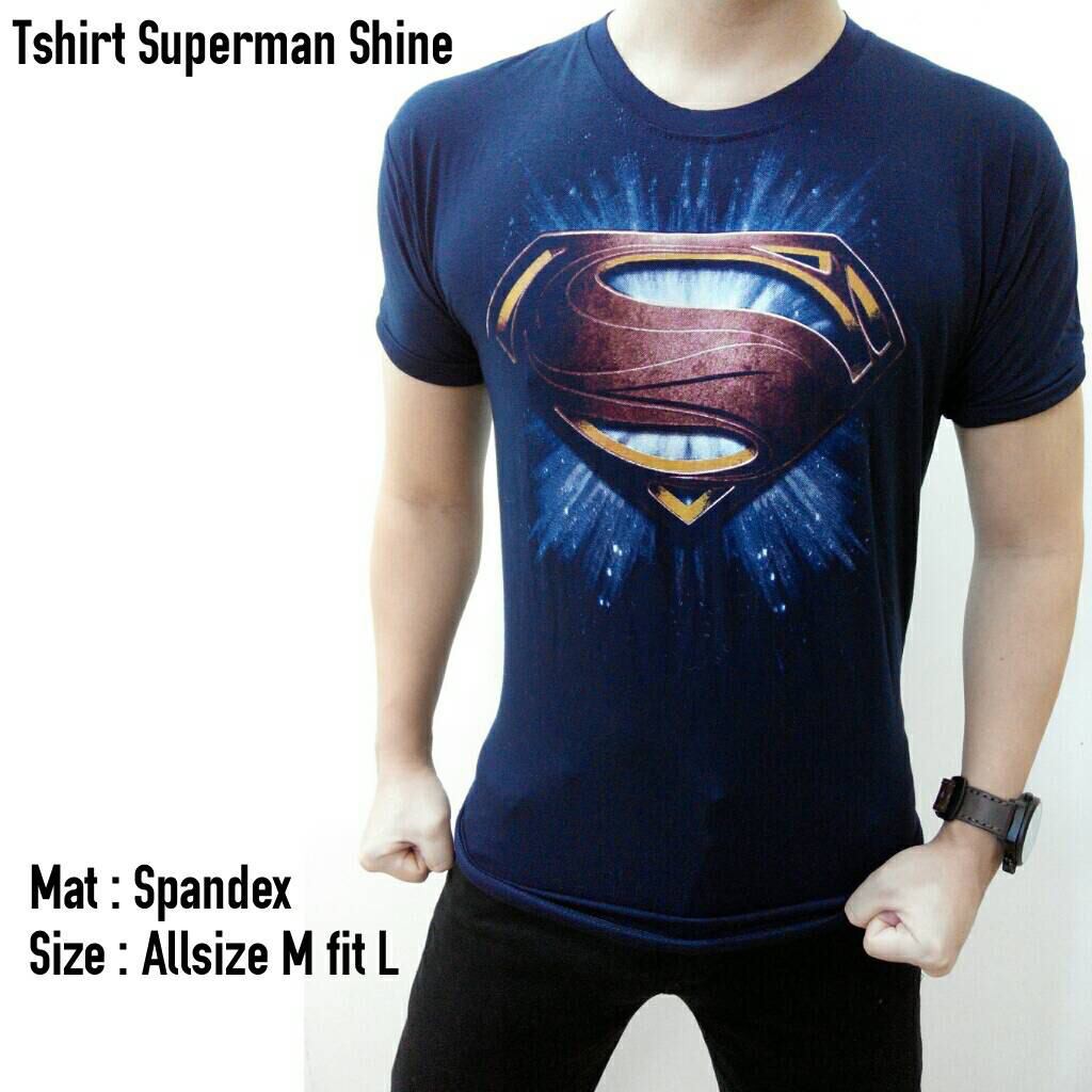 kaos pria baju pria oblong superman logo shine
