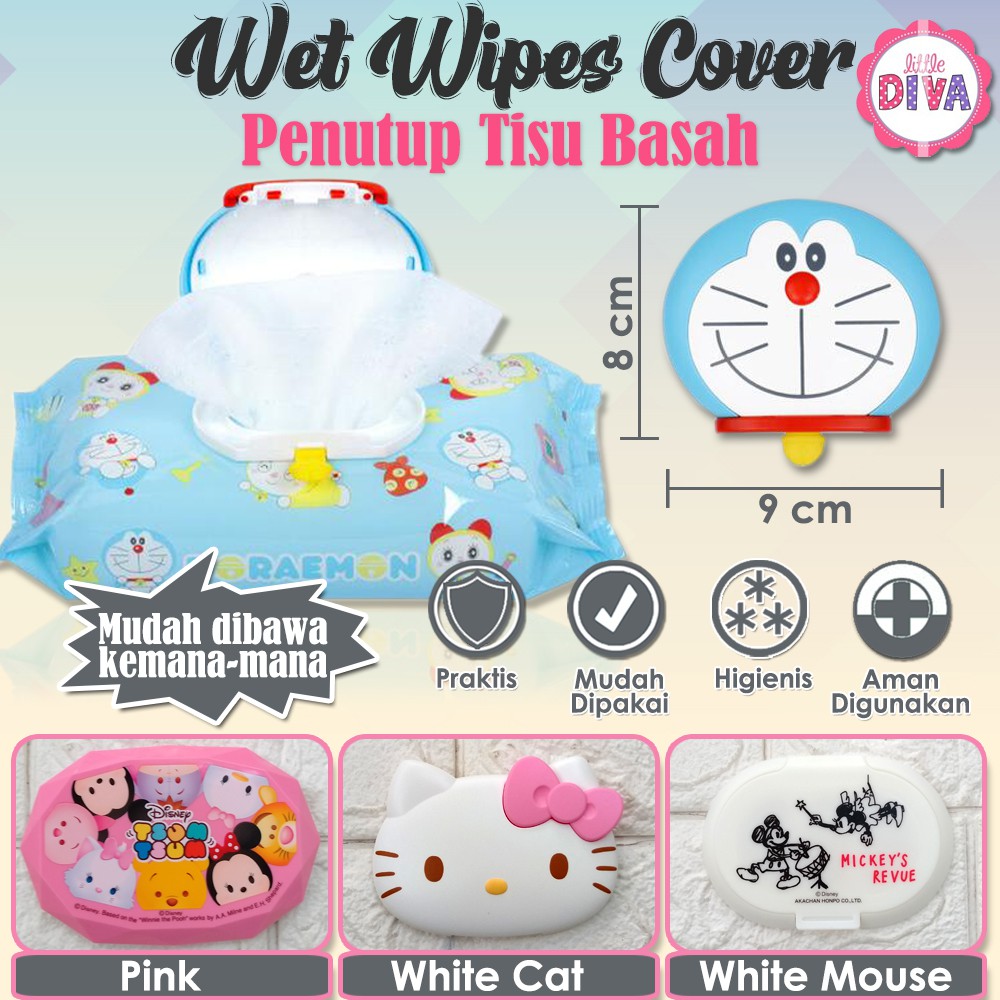 TUTUP TISU BASAH - Reusable Wet Wipes Cover Bayi Model Polos &amp; Karakter Wet tissue Cover