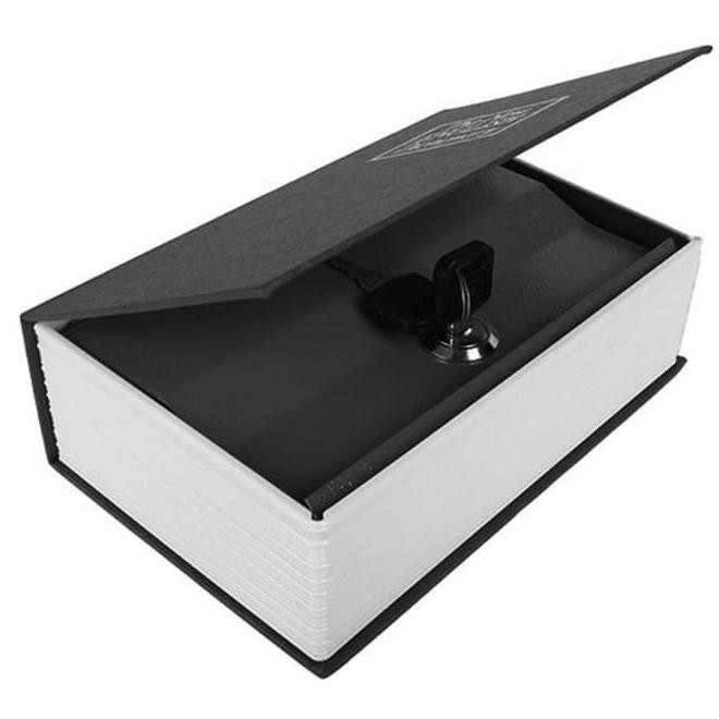 k2jv brankas mini kotak rahasia security deposit box bentuk buku booksafe - hitam m dt84