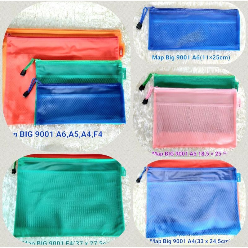 

Map Pocket File Big 9001/ Zipper/Resleting Warna A6/A5/A4/F4