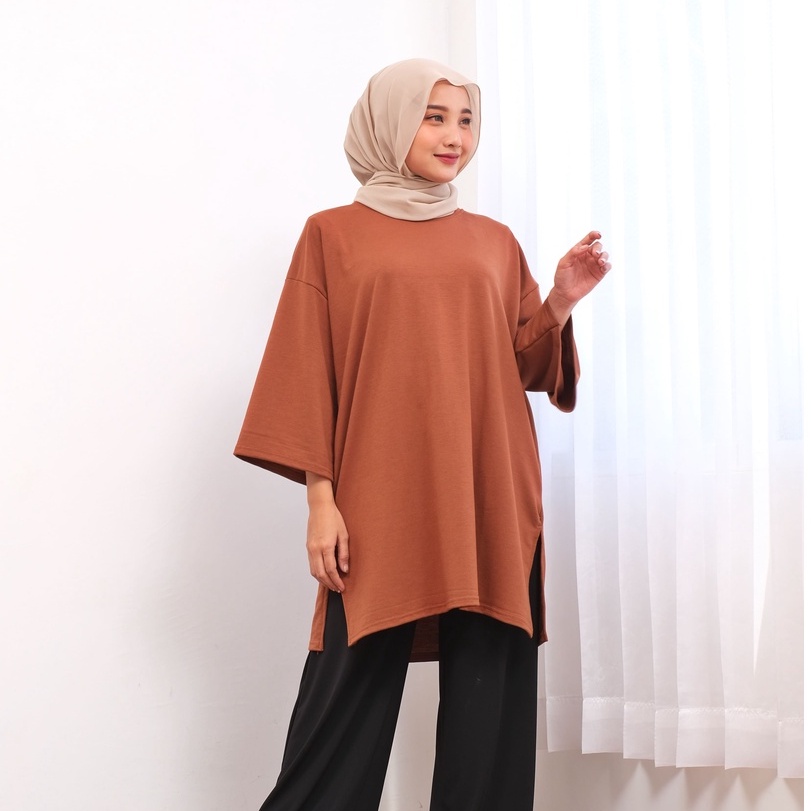 KAOS OVERSIZE BASIC POLOS Jumbo || Busui NonBusui Hijab Friendly