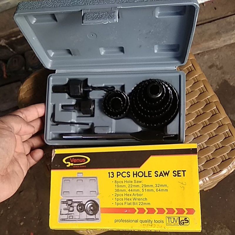 hole saw set 13pcs mata bor lubang