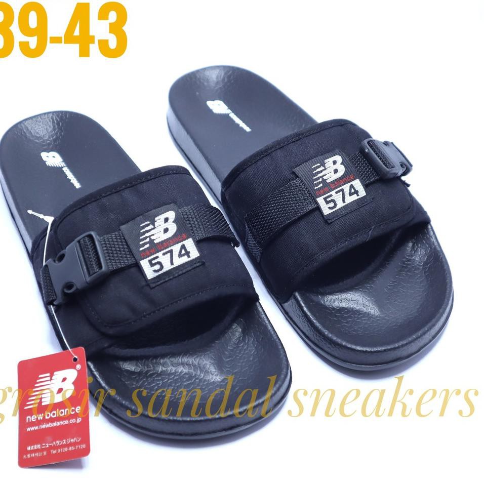 (85411] Original New Balance sendal Sandal Hitam /slide flip flop Sandal pria dan wanita kasual yang