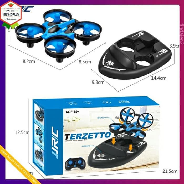 DRONE JJRC H36F Drone amfibi