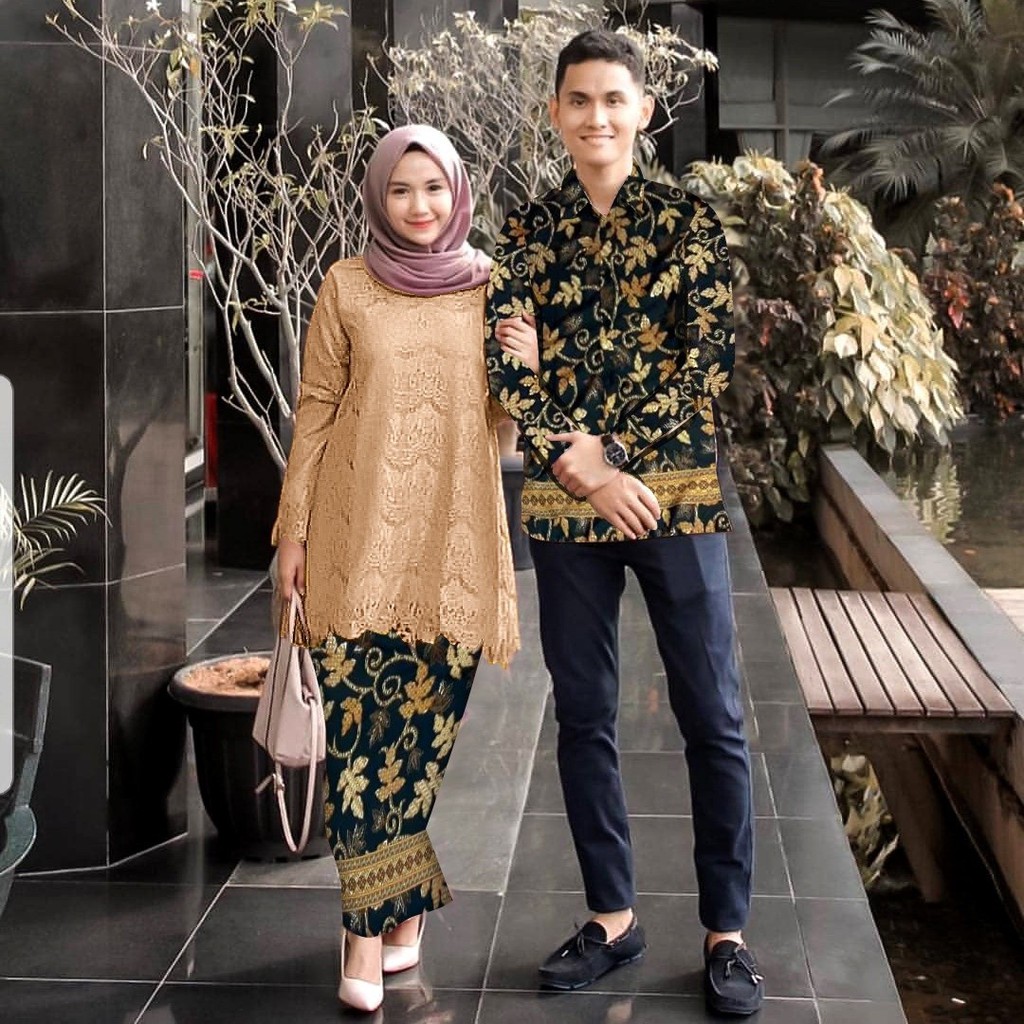 Baju Couple Wanita Pria 3in1 Kebaya batik brukat Good Quality