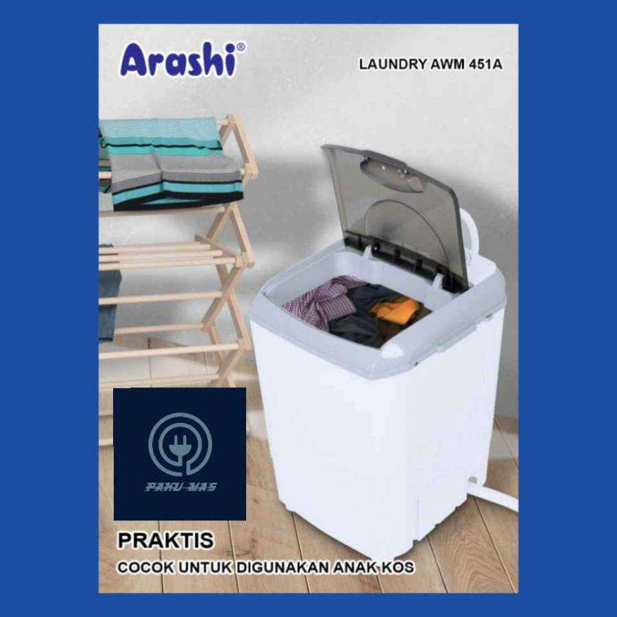 Mesin cuci portable ARASHI AWM 451-A (1tabung) murah sidoarjo