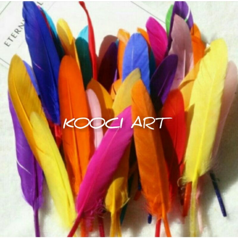 

Bulu ayam hias bahan prakarya DIY feather bulu angsa pedang 10-15 cm