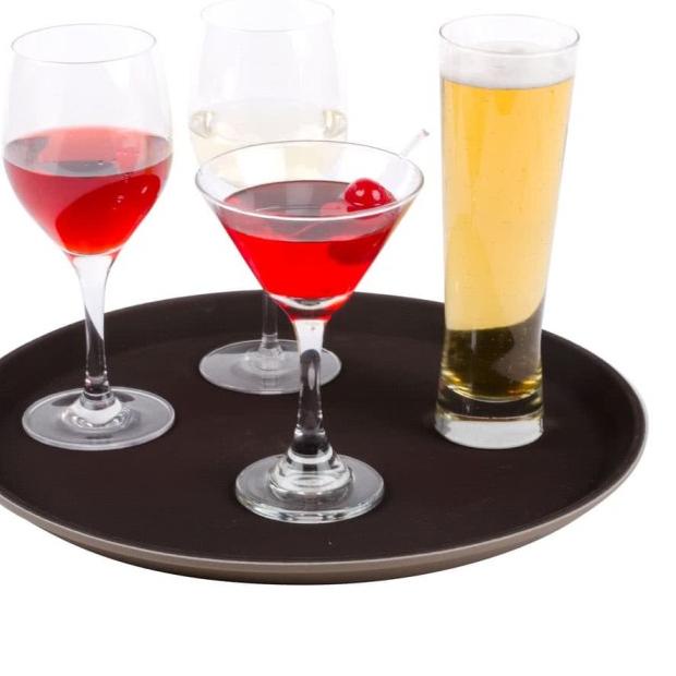 ✬ Nampan / Baki anti slip Bulat 35cm ( Coklat ) ♂