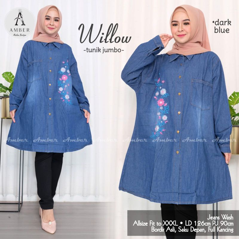 Willow tunik jumbo atasan baju wanita jeans levis halus adem pakaian wanita fashion wanita Jumbo ld 