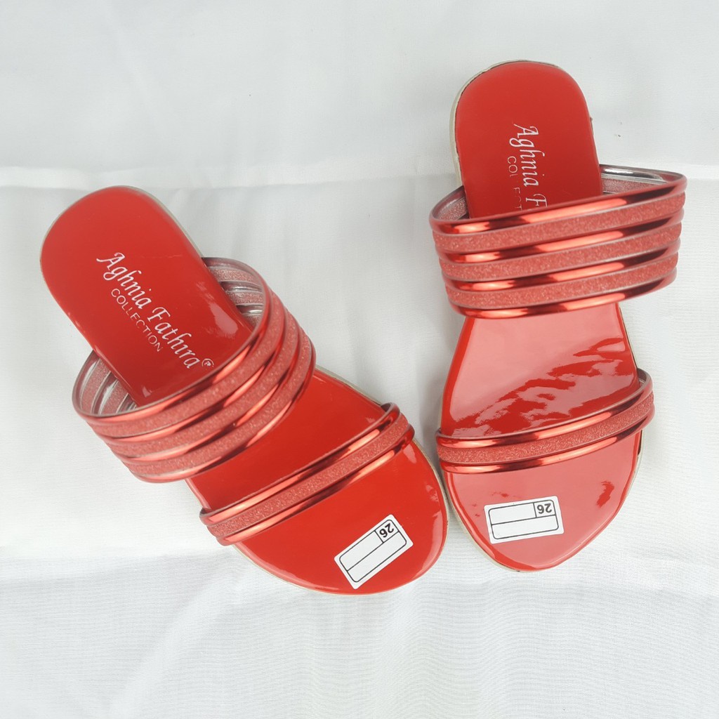 [TAMAN SEPATUKU] SANDAL PESTA ANAK JELLY GLITTER 3 4 5 6 TAHUN KAX07