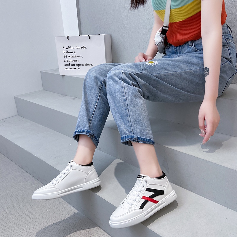 COD Sneakersdaily 6809 Sepatu Sneakers Wanita Casual Shoes White