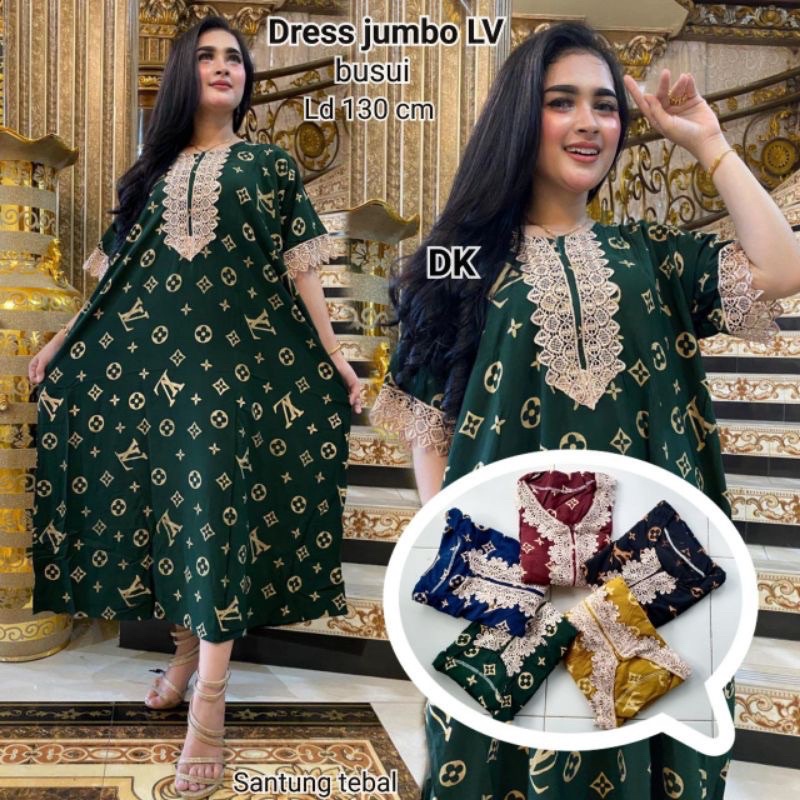 DASTER ARAB JUMBO VIVI LENGAN PANJANG MOTIF DAUN | RESLETING DEPAN | BUSUI |BUMIL | DASTER JUMBO