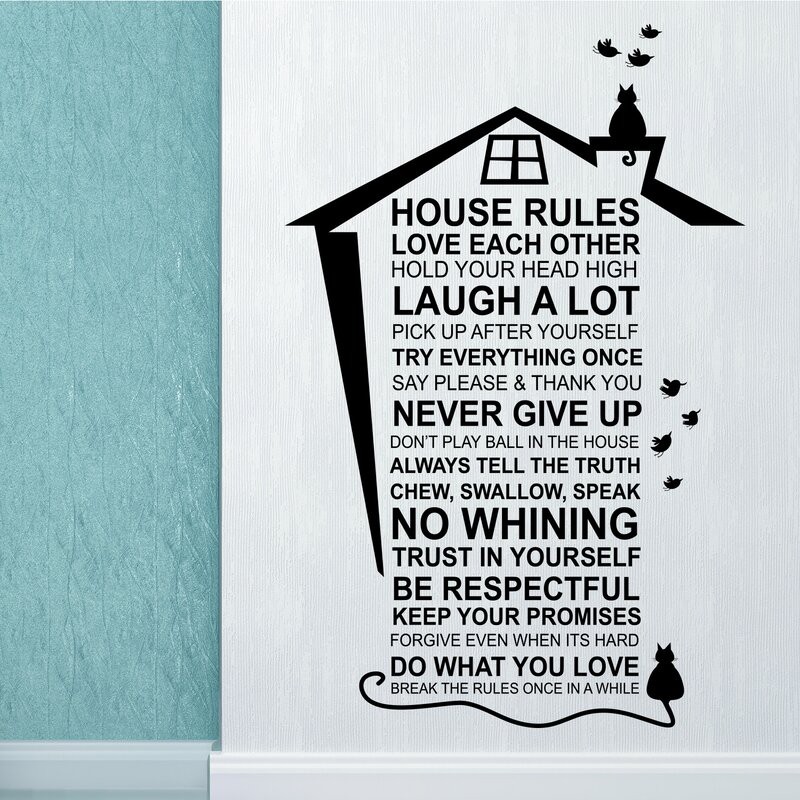 Reliza Wall Sticker Quotes House Rules Stiker Dinding RELIZA005