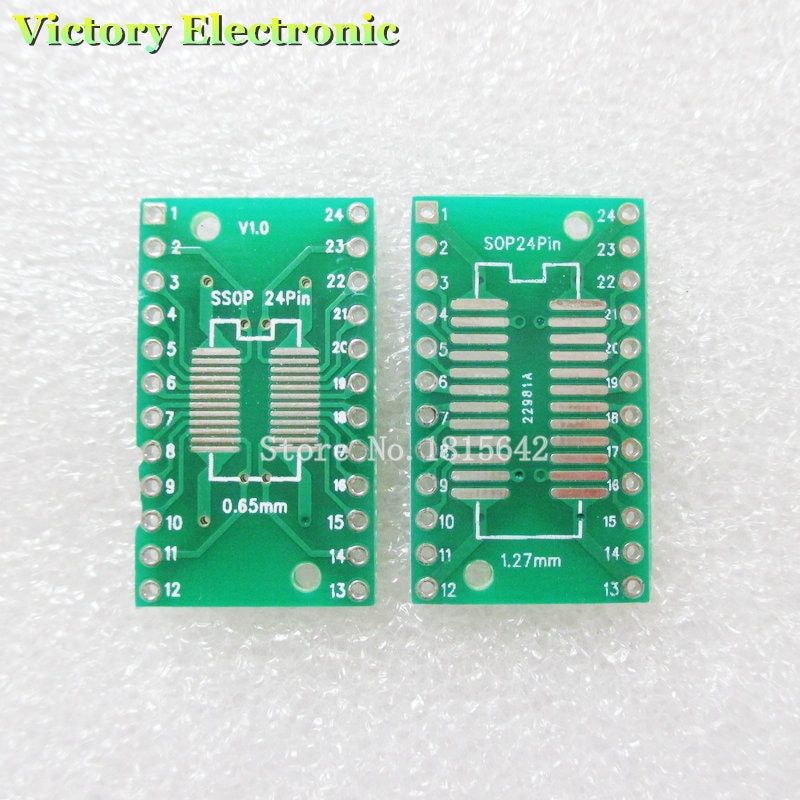 20pcs / Lot Papan Pcb Smd Dip / Adapter Pitch 0.65 / 1.27mm Sop24 Tssop24 Ke Dip24