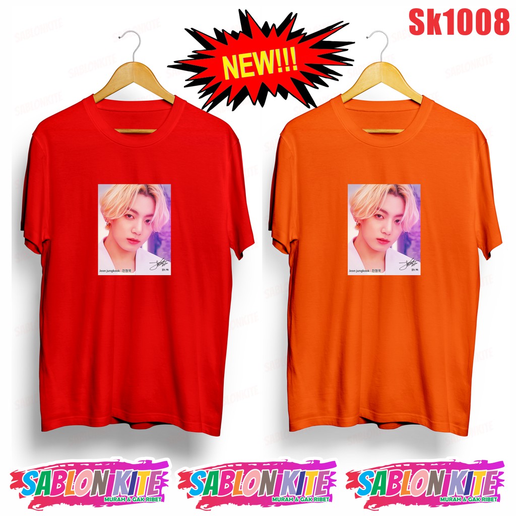 MURAH!!! KAOS KPOP JUNGKOOK V SK1008 FG RM JK V JM JIN SG JH 8 warna UNISEX