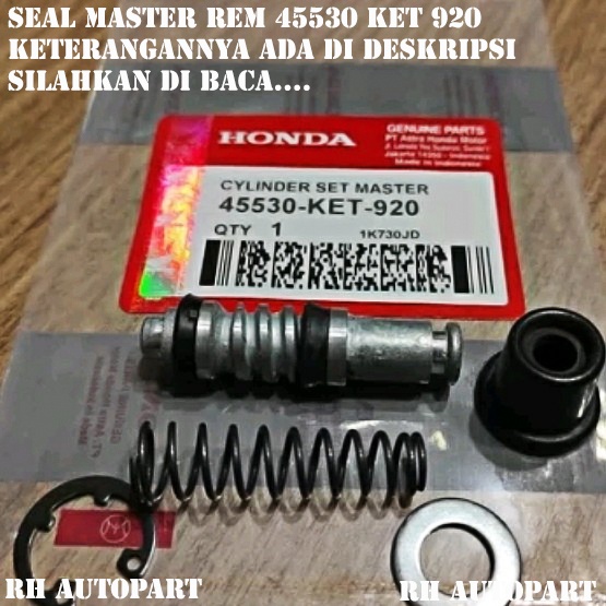 Seal/Sil master rem depan Supra X seal master rem Supra fit seal master rem Smash seal master rem Shogun seal master rem Kharisma seal/sil master rem supra x 125 honda 45530-KET-920