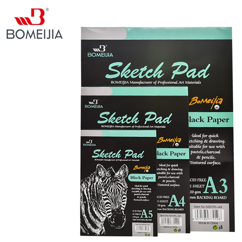 Bomeijia Black Paper Sketch Pad A5 / A4 / A3