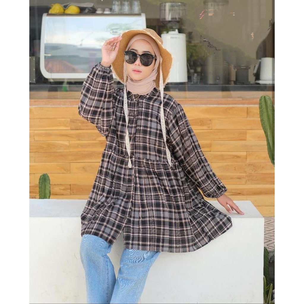 TEREMI &amp; FLANEL TUNIK PREMIUM NERLI