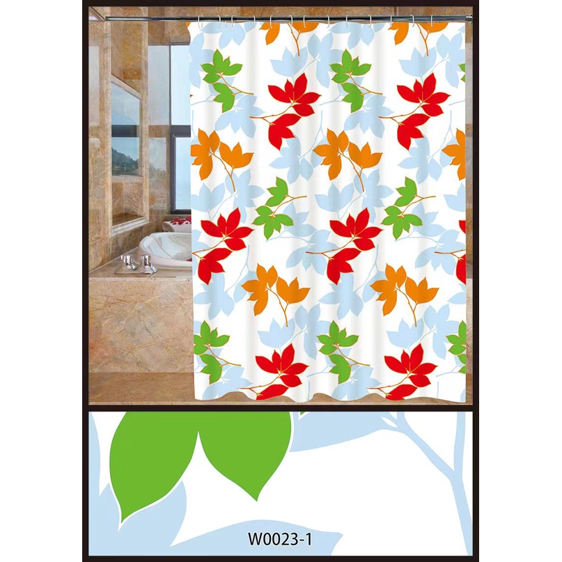 TIRAI KAMAR MANDI PVC / SHOWER CURTAIN ANTI AIR 180X180CM