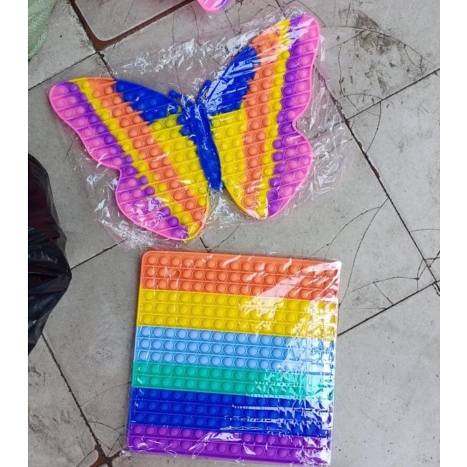 Pop It Jumbo Murah Mainan pop it viral fidget JUMBO popit rubber butterfly kupu kupu squa