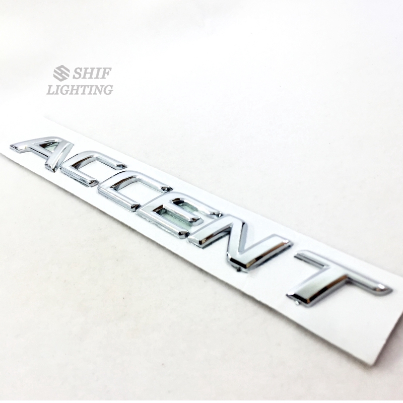 1Pc Stiker Emblem / Badge Bahan ABS Warna Krom untuk Mobil Hyundai