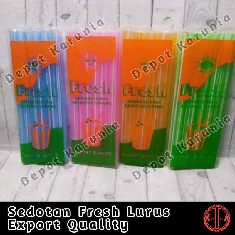 Sedotan Plastik Fresh Salur Warna Warni