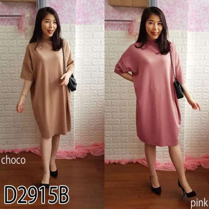 Termurah Dress Wanita Casual Big Size Jumbo Polos Simple Batwing D2915