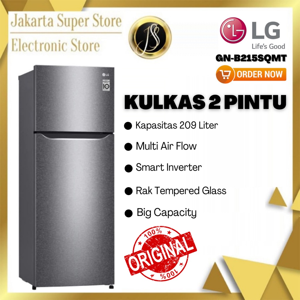 LG KULKAS 2 PINTU GN-B215SQMT KAPASITAS 209 LITER