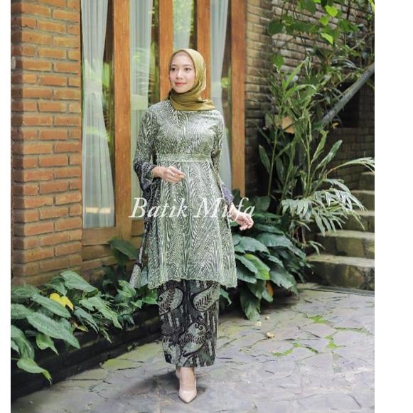 (BEST SELLER) NEW Kebaya batik Couple MECA Tunik Army mint | Kebaya wisuda kebaya hijau mint kebaya 