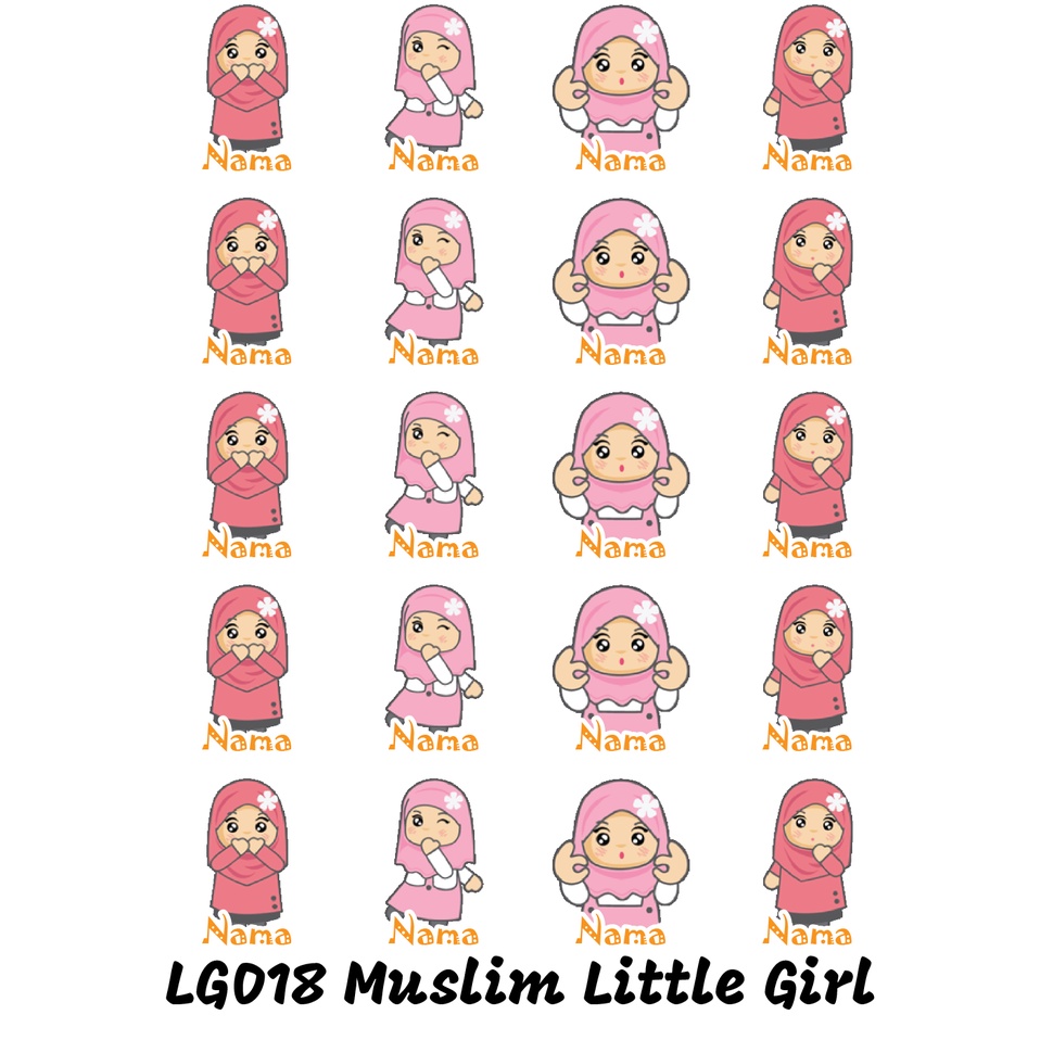 

Sticker Nama Cutting Label Waterproof Tahan Air Little Girl 18 (LG018)