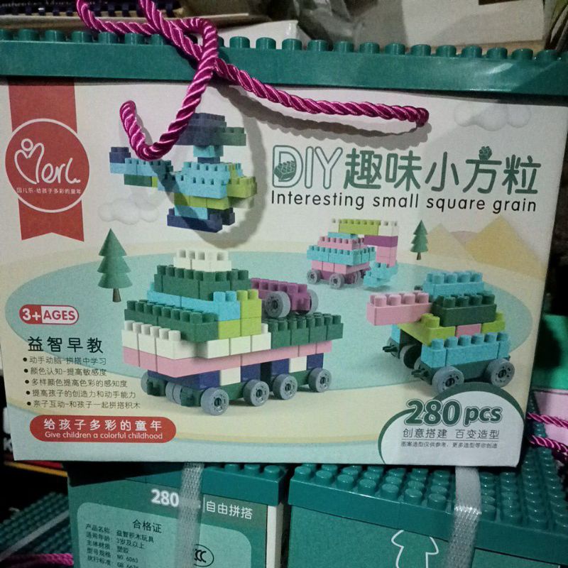 diy lego blocks mainan edukasi pasang balok 280 pcs