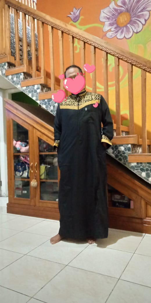 Gamis Atqiya Batik / Gamis Pria / Jubah Pria / Gamis Slimfit / Gamis Manset