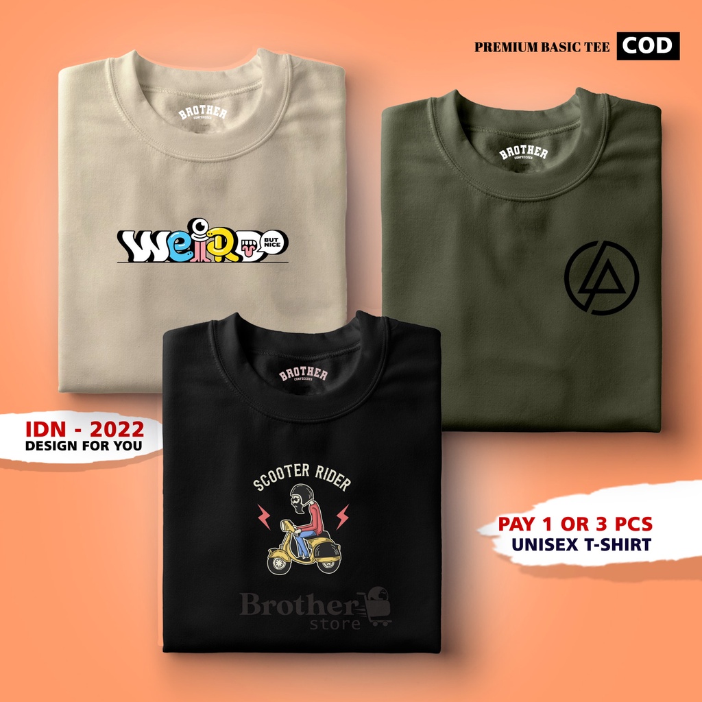 BUY 1 OR 3 PCS ( PROMO COD ) BROTHER STORE / Kaos Distro100% Catoon Combed 30s / ArticelWSL