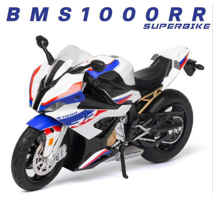 1:12 BMW S1000RR Sepeda Motor Dan Model Kendaraan Diecast Model Sepeda Motor Koleksi Mainan Sepeda Motor-blue