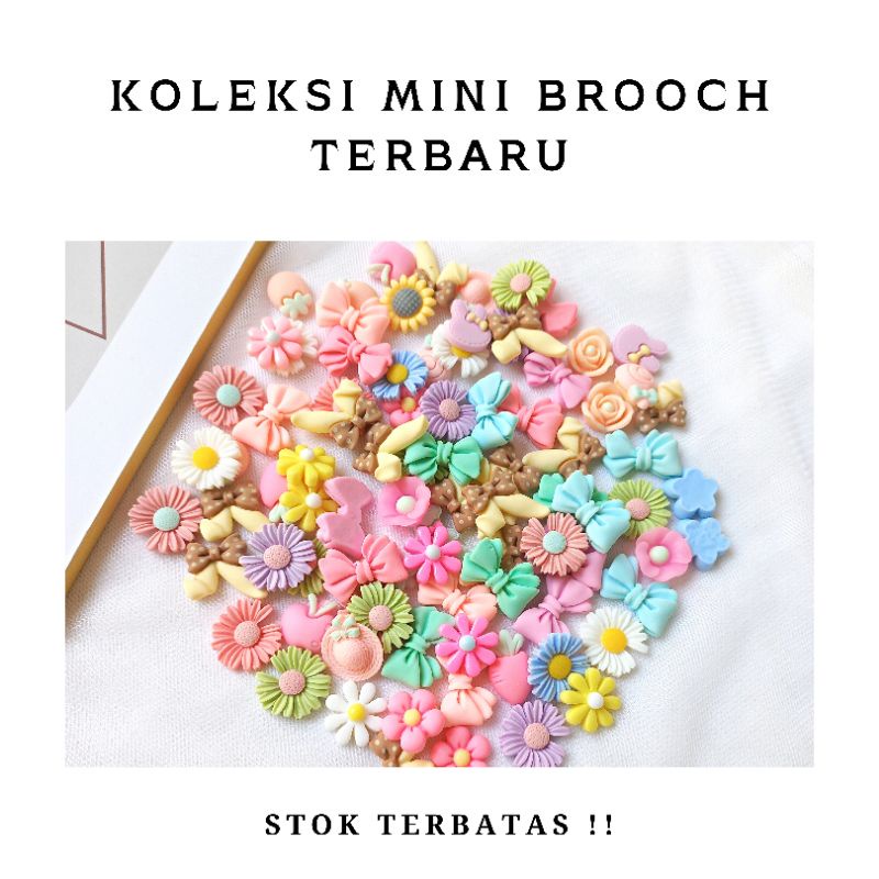 Mini Brooch Bros Kecil Lucu Bros Karakter Kecil / Bros Bunga / Clay Bros