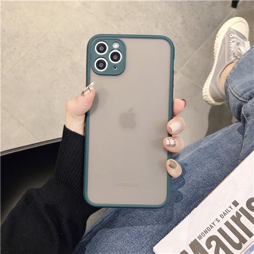 Case Pelindung Kamera Bumper Matte Translucent Shockproof Untuk Iphone 12 Mini 12 12pro 12promax 11 Pro Max Xr Xs Max X 8 7 6s Plus