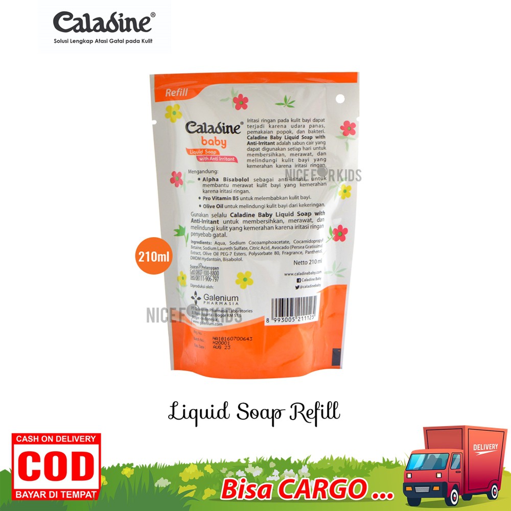 Caladine Baby Liquid Soap Refill 210 ml / Sabun Cair Perawatan Bayi Kemasan Refill