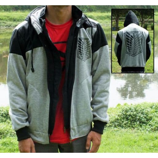 JAKET ANIME TITAN / JAKET TITAN / JAKET DOUBLE SLETING / JAKET DOUBLE ZIPPER / SWEATER TITAN ABU ABU