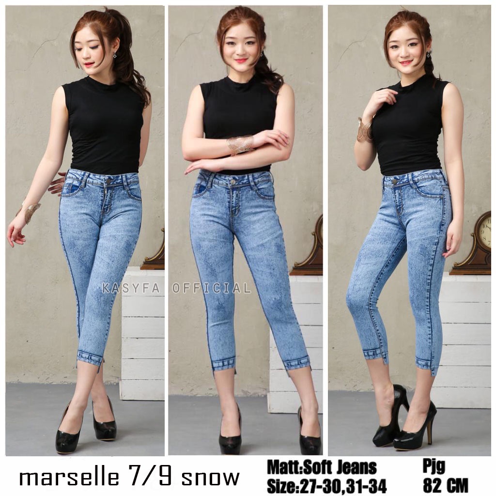 MARSELLE CELANA JEANS SNOW WANITA 7/9